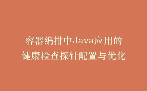 容器编排中Java应用的健康检查探针配置与优化插图
