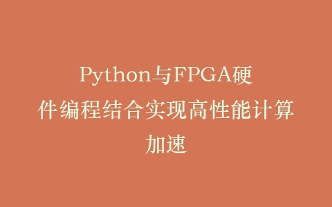 Python与FPGA硬件编程结合实现高性能计算加速插图