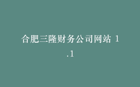 合肥三隆财务公司网站 1.1插图