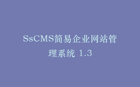 SsCMS简易企业网站管理系统 1.3插图