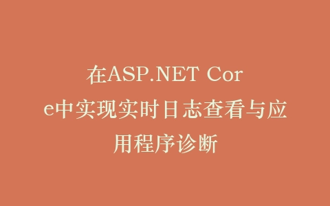 在ASP.NET Core中实现实时日志查看与应用程序诊断插图