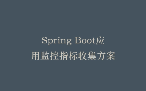 Spring Boot应用监控指标收集方案插图