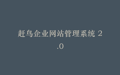 赶鸟企业网站管理系统 2.0插图