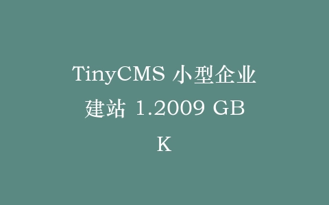 TinyCMS 小型企业建站 1.2009 GBK插图
