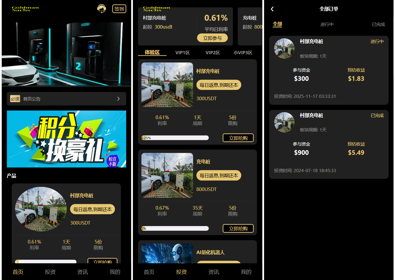 Fidelity充电桩投资理财系统源码-前端uniapp纯源码+后端PHP插图